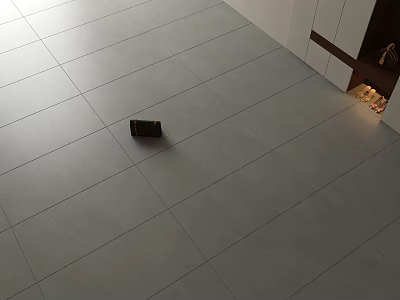 Gray Porcelain Floor Tiles For Modern Interior Space With Minimalist Design And Clean Look 3d model