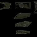 Green Mechanical Parts With Various Shapes And Industrial Metal Design Structures
