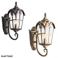 Vintage Style Outdoor Wall Lights With Metal Frame Glass Shades And Decorative Design