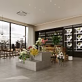 Fresh Blooms Flower Shop Interior With Wooden Crates Green Plants White Planters And Large Windows