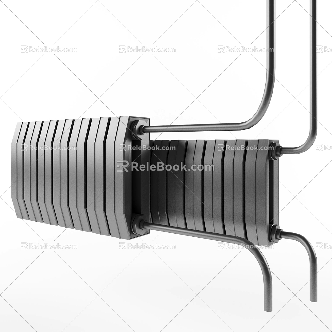 Modern heating pipe radiator 3d model