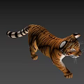 Plush Tiger Stuffed Animal Toy With Orange Black Stripes And Soft Material