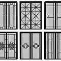 Sliding Doors With Various Decorative Patterns And Interior Design Styles 3d model