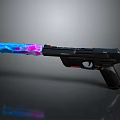 Modern Pistol With Colorful Transparent Barrel And Black Ergonomic Grip