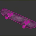 Stylish Skateboard with Black Gray Deck Orange Edge and Four Black Wheels