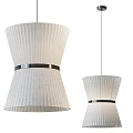 Modern Pleated Pendant Light With Metallic Band Design 3d model