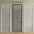 Three Glass Hinged Doors With White Black Frames For Modern Interior Design 3d model