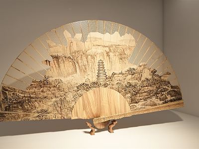 New Chinese Style Fan Folding Fan Ornaments model