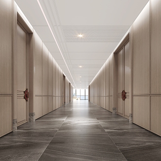 Hotel Away Corridor Decorative Panel 3d model