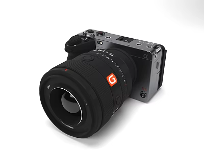 Black Digital Camera with G Lens and Compact Body for Professional Photography 3d model