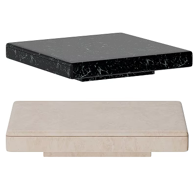 Stylish Coffee Table Designs With Black Marble And Beige Stone Tops 3d model
