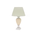 Elegant White Ceramic Table Lamp With Silver Accents And Pleated Lampshade 3d model