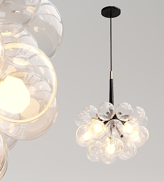 Post-modern chandelier glass ball chandelier 3d model