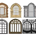 Vintage openwork window 3d model