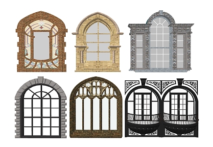 Vintage openwork window 3d model