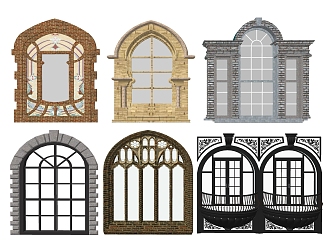 Vintage openwork window 3d model