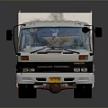 White Commercial Truck With Open Railed Cargo Bed And Front Design Features 3d model