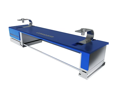 Blue Industrial Workbench With Metal Frame And Detection Fixtures 3d model