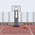 Outdoor Basketball Equipment With Hoop Ball Court Fence And Benches