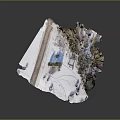 Detailed Snowy Terrain Model Featuring Forest Dirt Road And Small Cabin