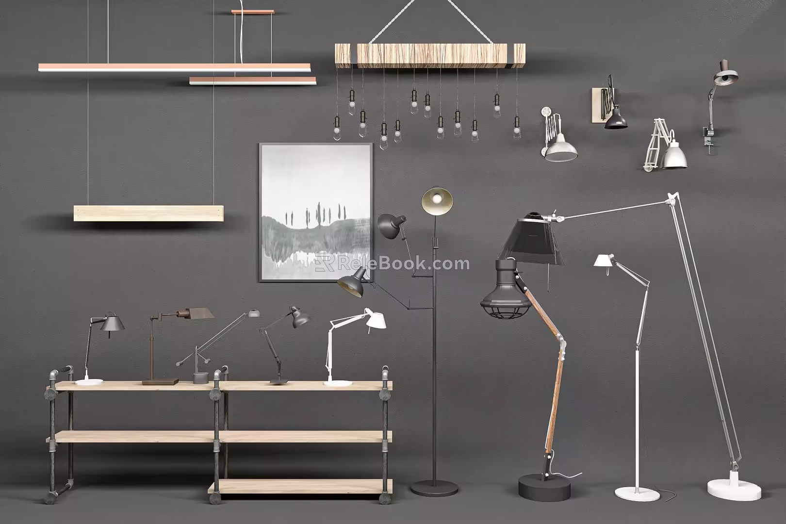 Modern lamp combination 3d model