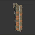 Building Wall Section View With Bricks Steel Reinforcement And Structural Layers
