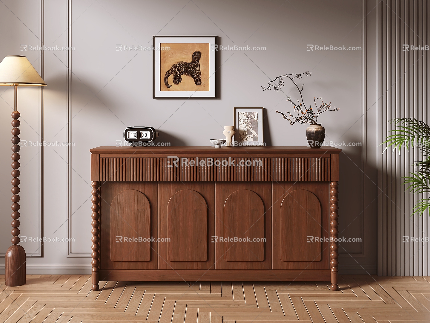 Antique Sideboard Entrance Cabinet 3d model