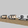 Future Architecture Mobile Modular Housing Structures Transported by Trucks and Trailers 3d model