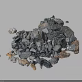 Pile Of Natural Wood Stone Materials With Various Colors And Different Shapes