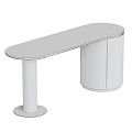 Modern Luxury Dining Table With Sleek Marble Top And Metal Cylinder Legs