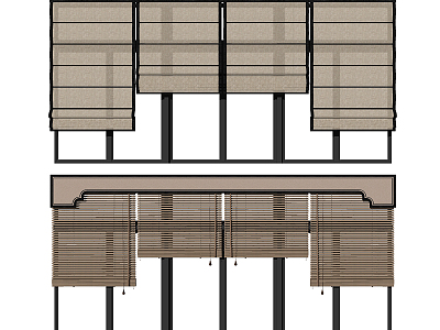 New Chinese-style venetian blinds curtain venetian blinds combination model