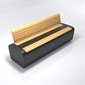 Modern Irregular Shaped Sofa With Wooden Slat Seat And Black Base Design