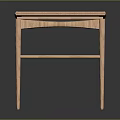 Modern Woven Top Bench With Metal Frame And Joined Tabletop Design