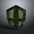 Green Marble Shield With Rectangular Wooden Panels And Classic Design Structure