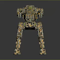 3D Rendered Mechanical Robot With Multi Legged Structure And Camouflage Design