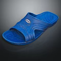 Blue Slippers With Cross Strap Design And Textured Sole For Comfortable Indoor Wear