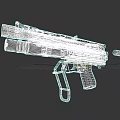Tactical Black Pistol With Scope Magazine Brown Grip And Red Bullet