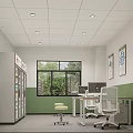 Local Community Health Service Center Nurse Station Interior With Photo Wall And Staff