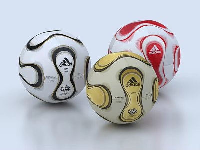 Sports Equipment Adidas Soccer Balls With Black White Red And Gold Color Design 3d model