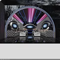 Luxurious Modern KTV Interior With Purple Blue Lighting And Circular Decorations