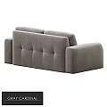 Modern Gray Upholstered Sofa With Plush Seating Square Backrest And Stylish Armrests 3d model
