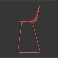 Pink Modern Bar Stool With Geometric Metal Frame And High Legs Design