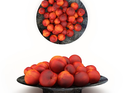 Fruit Peach Nectarine Food Fruit Plate model