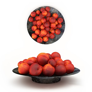 Fruit Peach Nectarine Food Fruit Plate 3d model