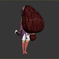 Fantasy Female Archer Character With Bow Arrow And Shell Creature Backpack Design