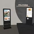 Modern Digital Office Appliances With Vertical Information Display Screens And Self Service Interactive Kiosks