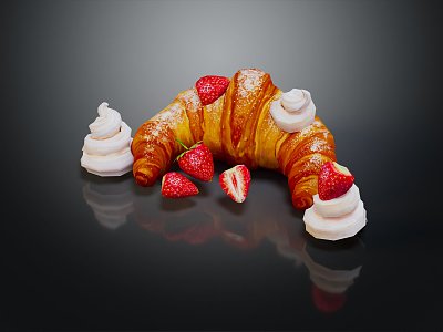 Modern Bread Croissant 3d model