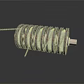 Mechanical Gear Assembly With Stacked Metal Gears Central Shaft And Toothed Structure