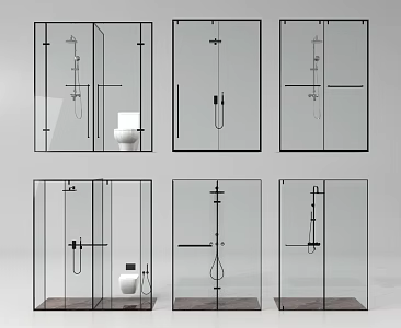 Very Narrow Shower Very Narrow Glass Door Shower Toilet 3d model