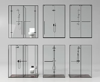 Very Narrow Shower Very Narrow Glass Door Shower Toilet 3d model